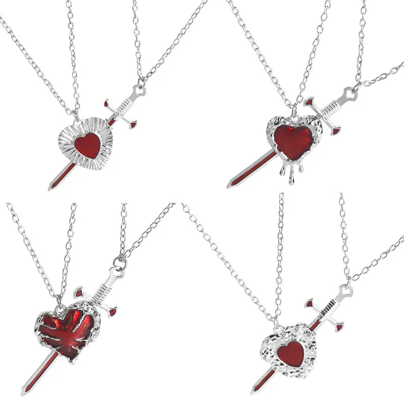 Set Coppia Cuore & Spade • Collane Matching Punk Unisex | LoveDrop™ Italia