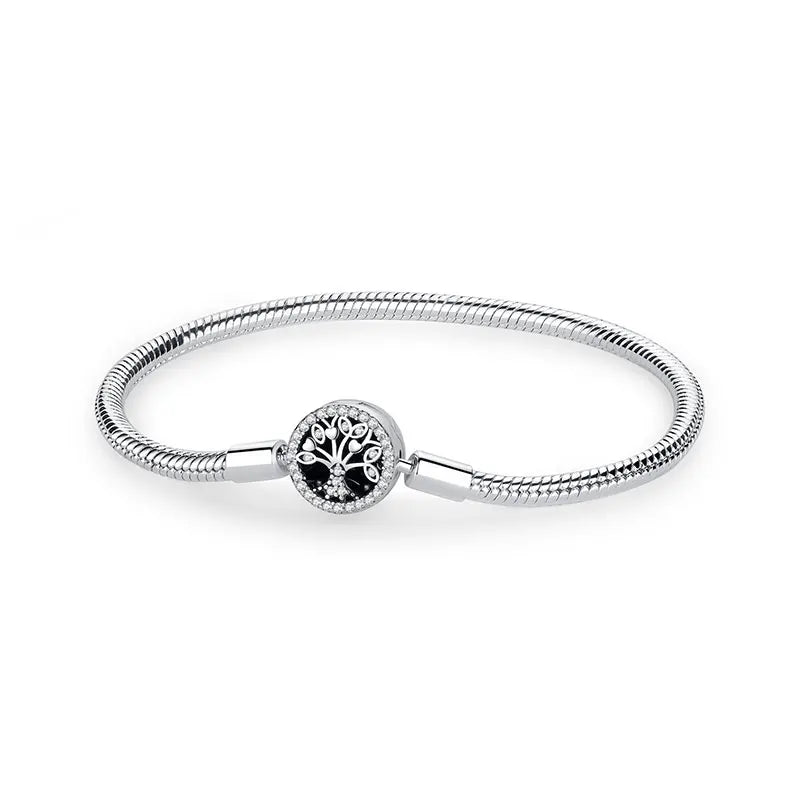 Bracciale 925 Sterling Silver – Snake Chain con Charm Cuore
