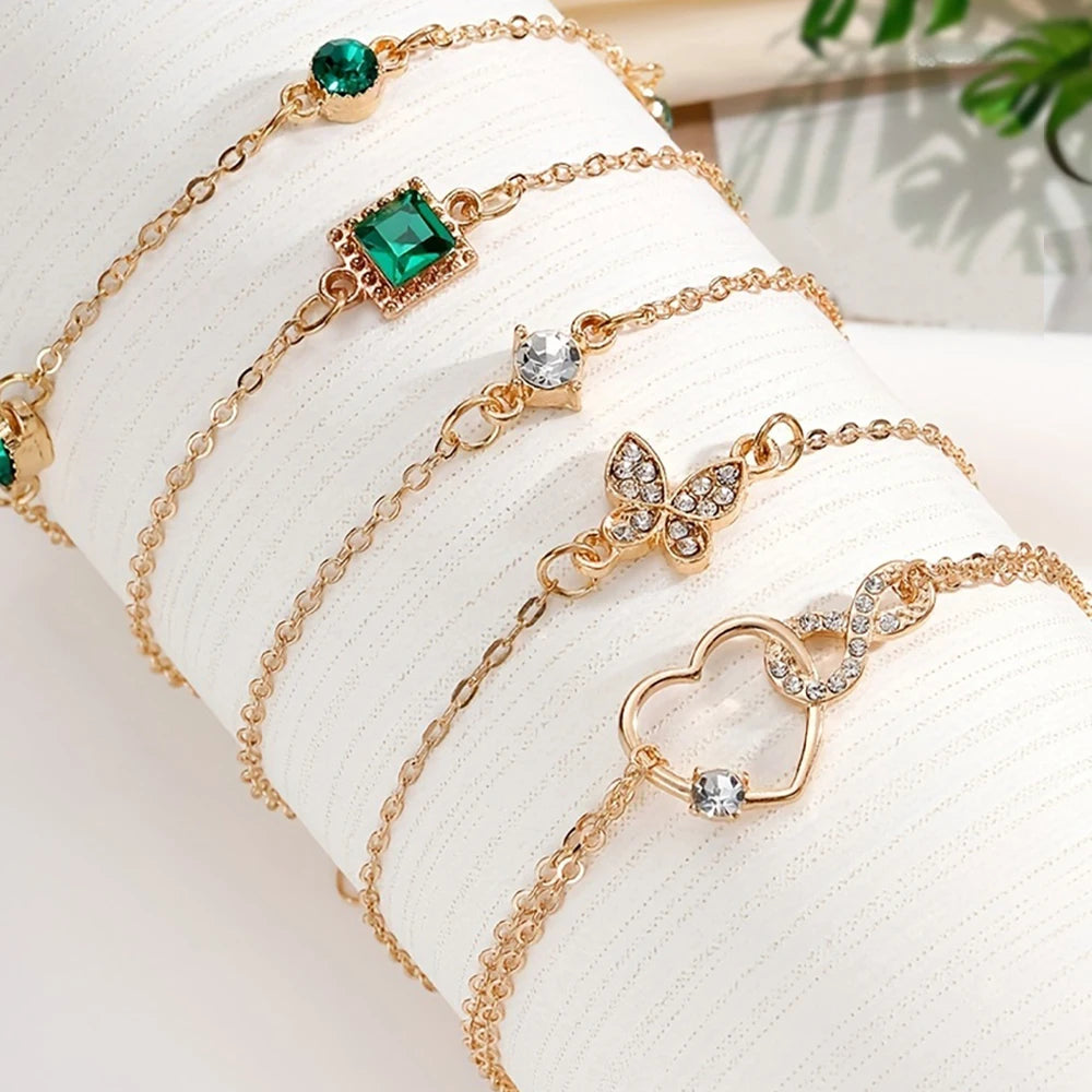Set Bracciali Vintage 5 Pezzi – Brillanti, Infinity & Geometrici | Regalo Elegante