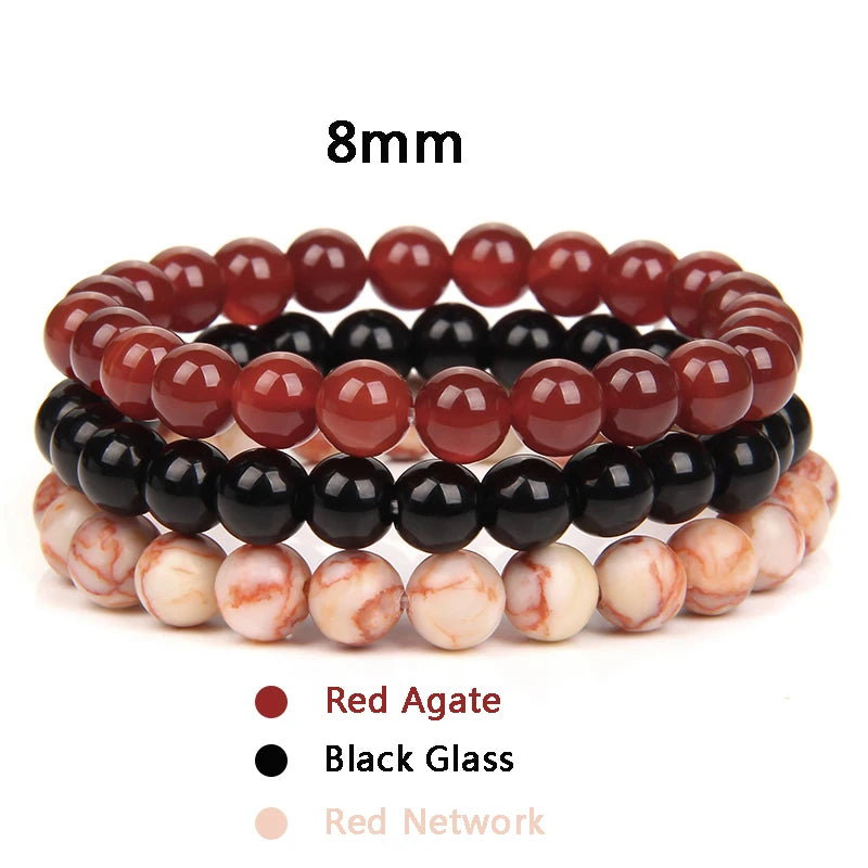 Bracciale di Coppia Distanza – Set 3 Pietre Naturali