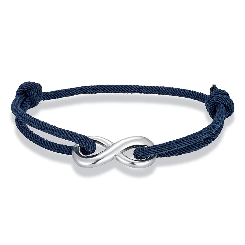 Bracciale Minimal Infinito – Acciaio Inossidabile & Cordino Regolabile