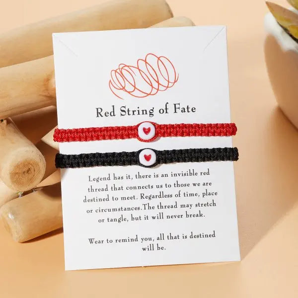 Bracciali Coppia Intrecciati – Cuore Romantico Bianco & Nero