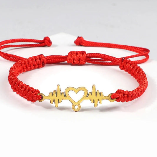 Bracciale Battito Cardiaco Oro con Cordino – Amore & Connessione - LoveDrop