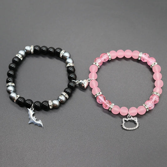 Braccialetti Amicizia Ragazza • Set Matching Gatto & Ragno • Stile Y2K • Idea Regalo Best Friends 2025