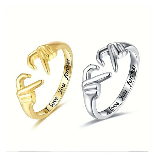 Anello di Coppia “I Love You Forever” | Gesto Romantico Aperto