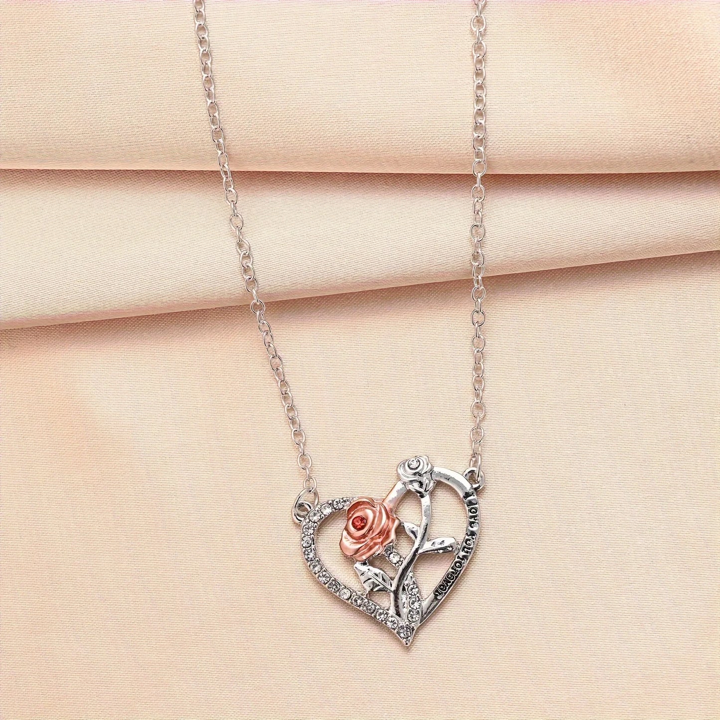 Collana "Ti Amo per Sempre" con Orsetto & Rosa in Box Regalo
