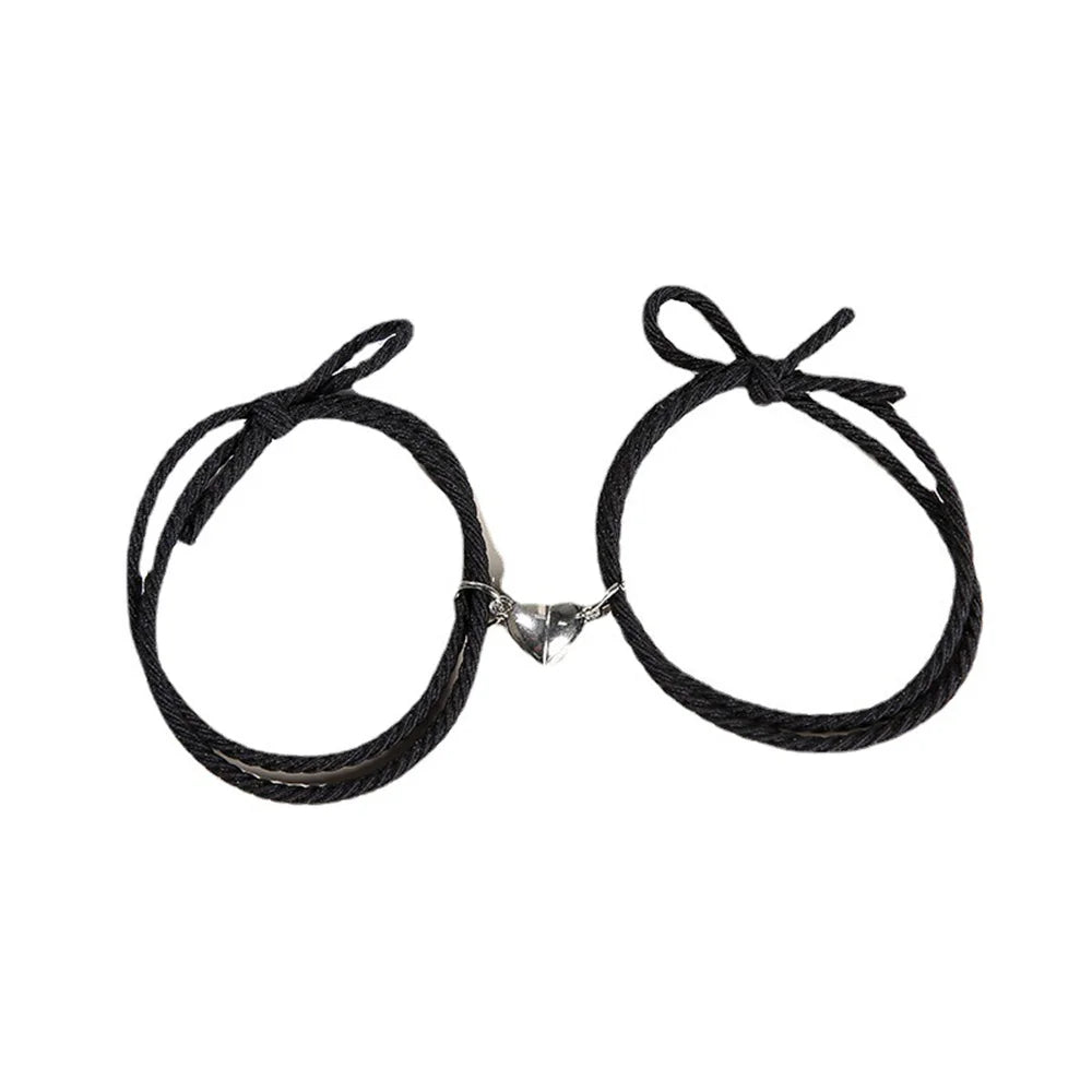 Bracciale di Coppia Magnetico – Cuore & Chiave Intrecciati Deluxe