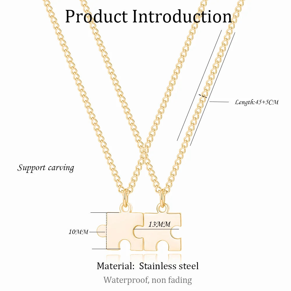 Set Coppia Building Block • Collane Puzzle Carved • Unisex | LoveDrop™ Italia