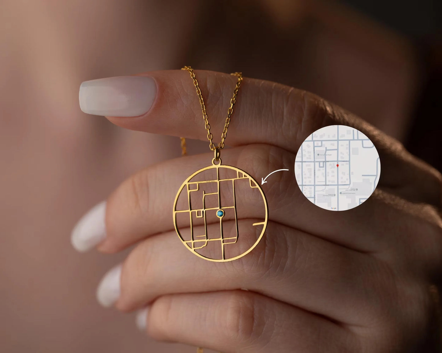 Collana Mappa del Primo Incontro • Coordinate GPS Personalizzate & Birthstone • Ricordo d’Amore | LoveDrop™ Italia