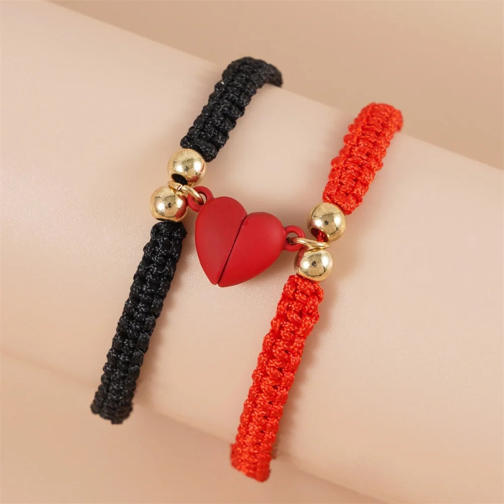 Bracciale di Coppia Magnetico – Cuore Intrecciato