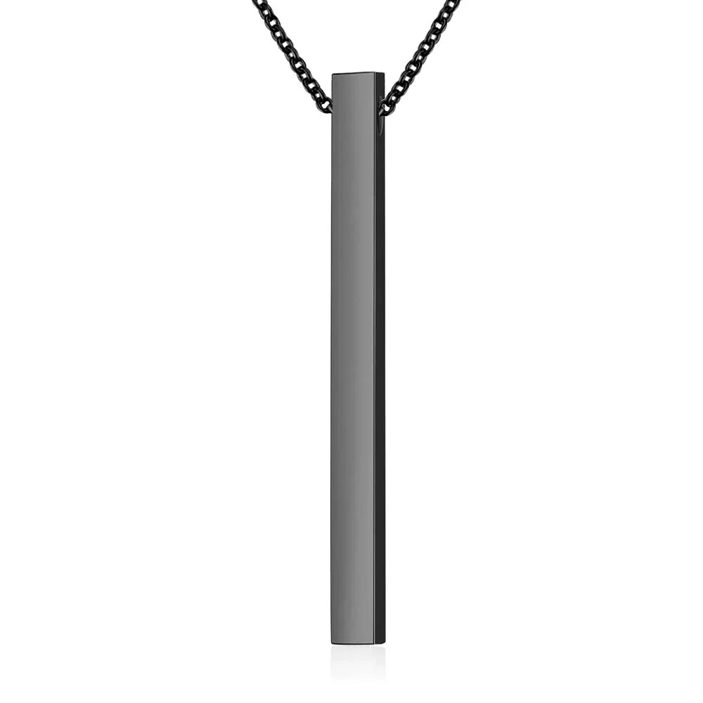 Collana Barra Personalizzata • Nome / Coordinate Incise • Acciaio Inossidabile Unisex | LoveDrop™ Italia