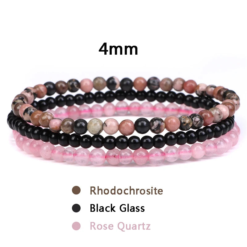 Bracciale di Coppia Distanza – Set 3 Pietre Naturali