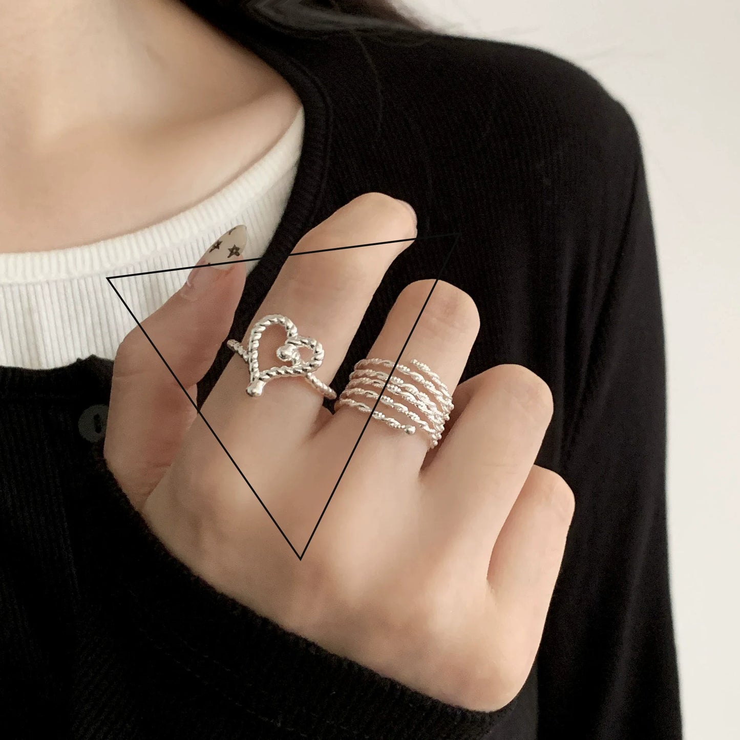 Anello in Argento 925 “Flower Lace” | Elegante, Regolabile, Idea Regalo Romantica