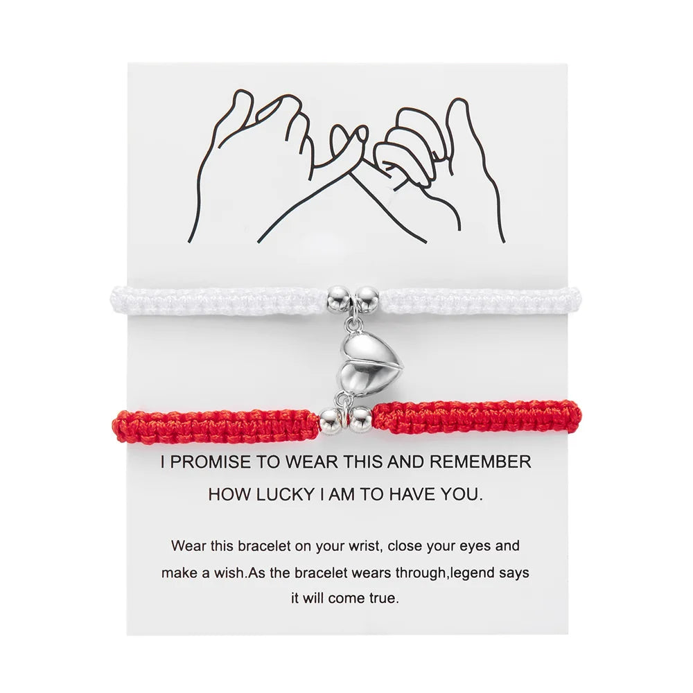 Bracciale di Coppia Magnetico – Cuore Intrecciato
