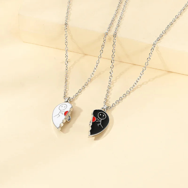 Collana di Coppia Chiave & Cuore Spezzato • Silver Plated • Promessa & Unione | LoveDrop™ Italia