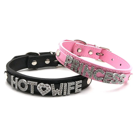 Choker Personalizzato in Pelle PU • Lettere Custom Name • Stile Bold & Fashion | LoveDrop™ Italia