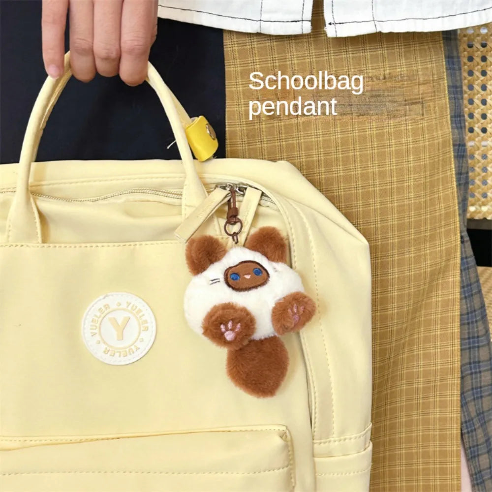 Ciondolo Gatto Peluche Carino | Portachiavi Decorativo per Zaino & Borsa