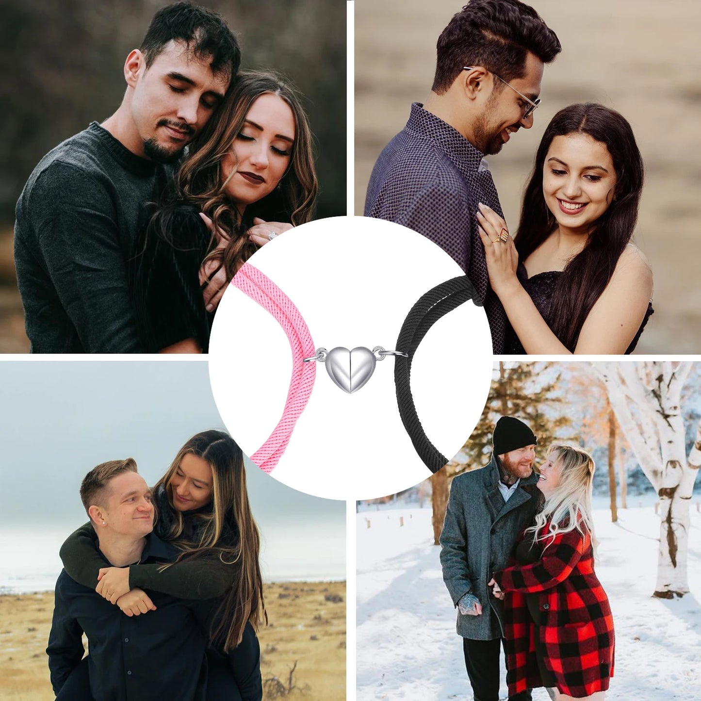 Bracciale di Coppia Magnetico – Cuore Match Attraction