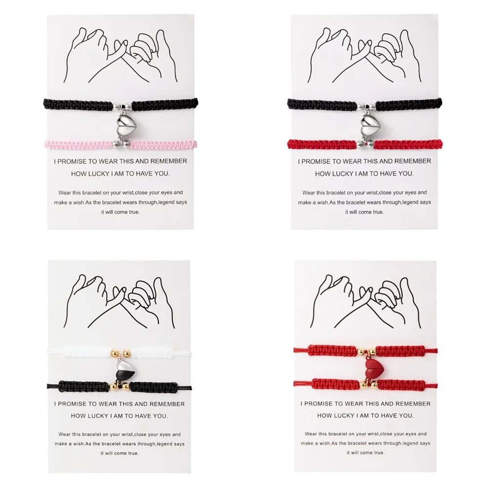 Bracciale di Coppia Magnetico – Cuore Intrecciato
