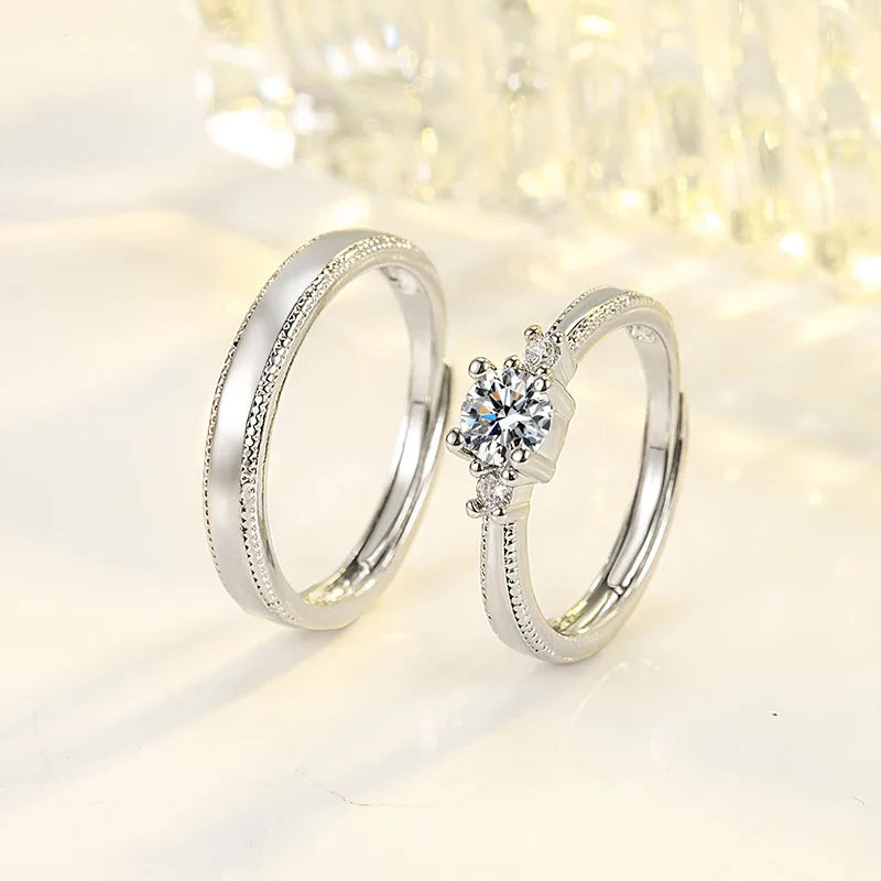 Anello Coppia Argento 925 | Zircone AAA & Eleganza Wedding