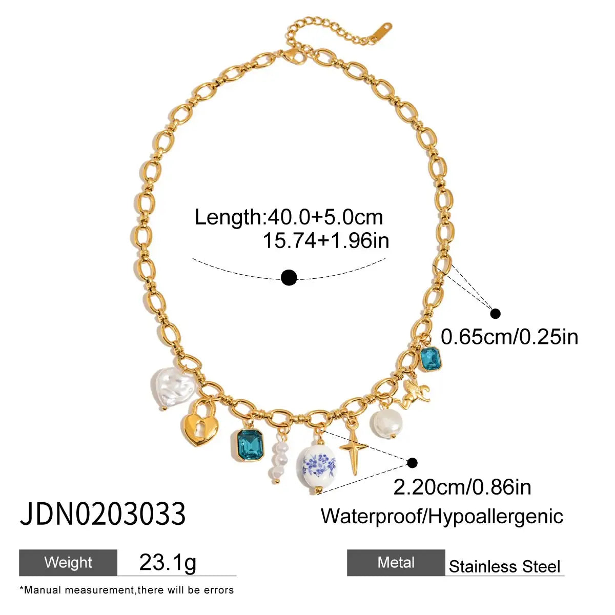 Collana Cuore in Ceramica con Fiore Colorato – Acciaio Inox, Stile Minimalista