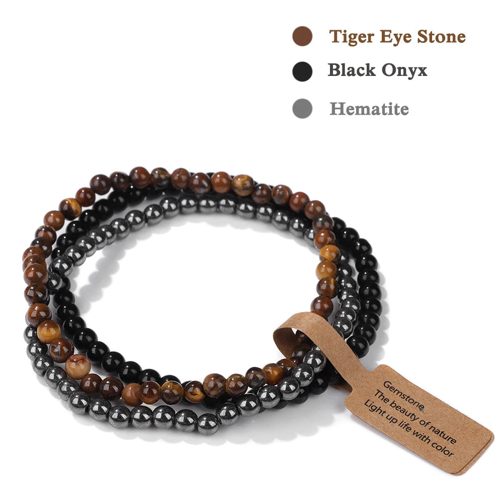 Set Bracciali Pietre Naturali Verdi – Moss Agate & Onyx 3 Pezzi