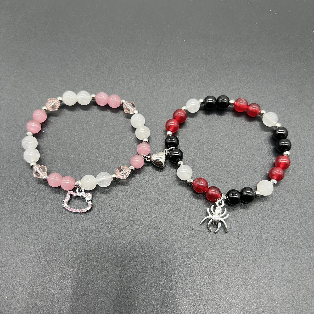 Braccialetti Amicizia Ragazza • Set Matching Gatto & Ragno • Stile Y2K • Idea Regalo Best Friends 2025