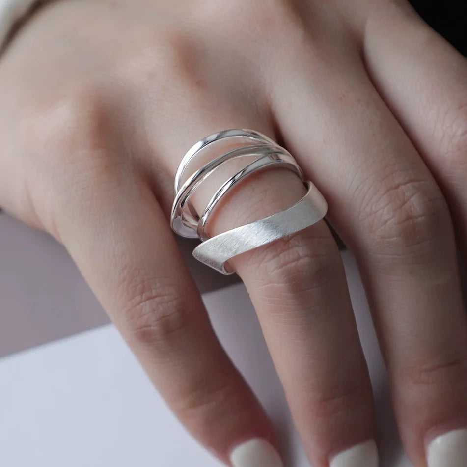 Anello in Argento 925 “Flower Lace” | Elegante, Regolabile, Idea Regalo Romantica