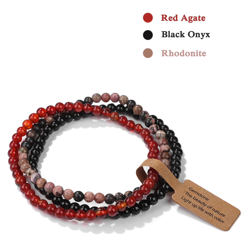 Set Bracciali Pietre Naturali Verdi – Moss Agate & Onyx 3 Pezzi