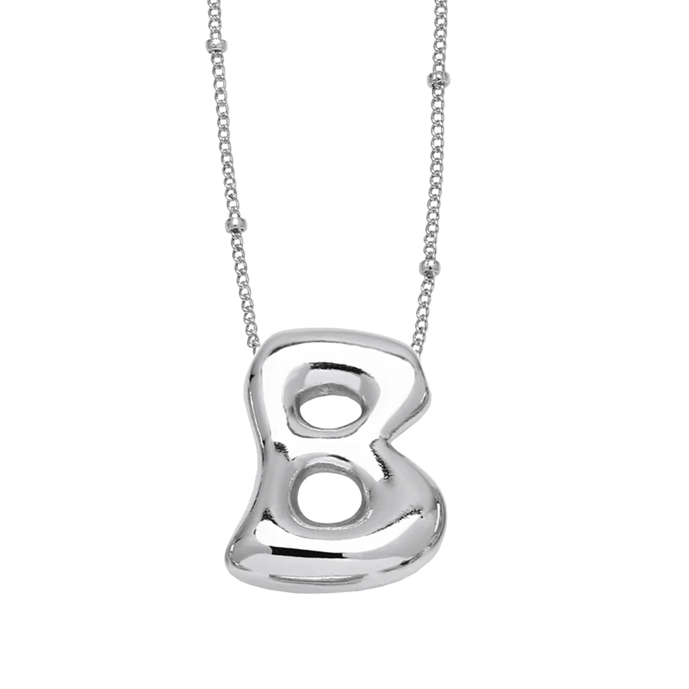 Collana Iniziale Bubble Personalizzata • Silver Plated • Lettera A–Z • Stile Romantico & Premium | LoveDrop™ Italia
