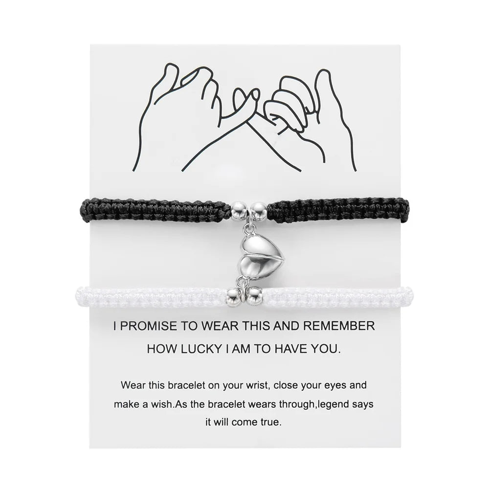 Bracciale di Coppia Magnetico – Cuore Intrecciato