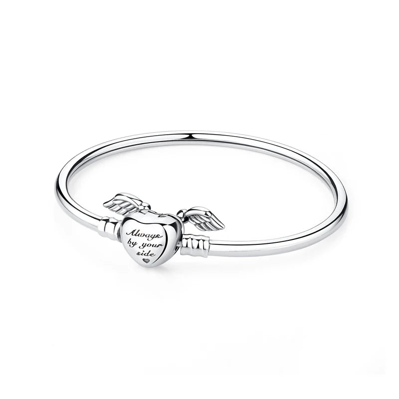 Bracciale 925 Sterling Silver – Snake Chain con Charm Cuore