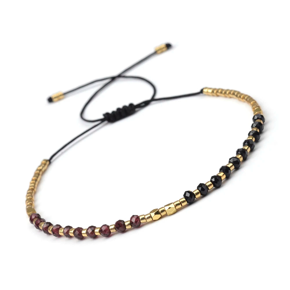 Bracciale Sottile 2x3mm in Pietra Naturale – Unisex Regolabile