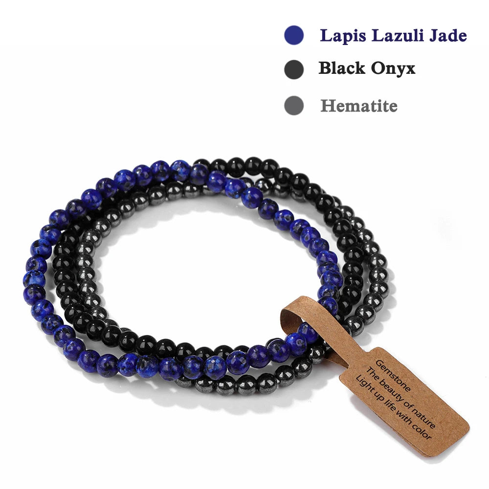 Set Bracciali Pietre Naturali Verdi – Moss Agate & Onyx 3 Pezzi