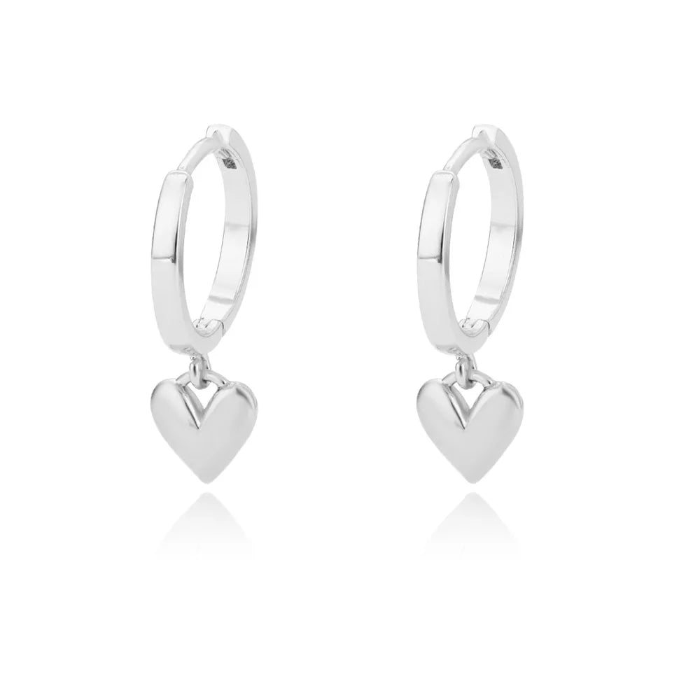 Orecchini Cuore Zircone Cavi in Acciaio Inossidabile Oro | Eleganti & Romantici