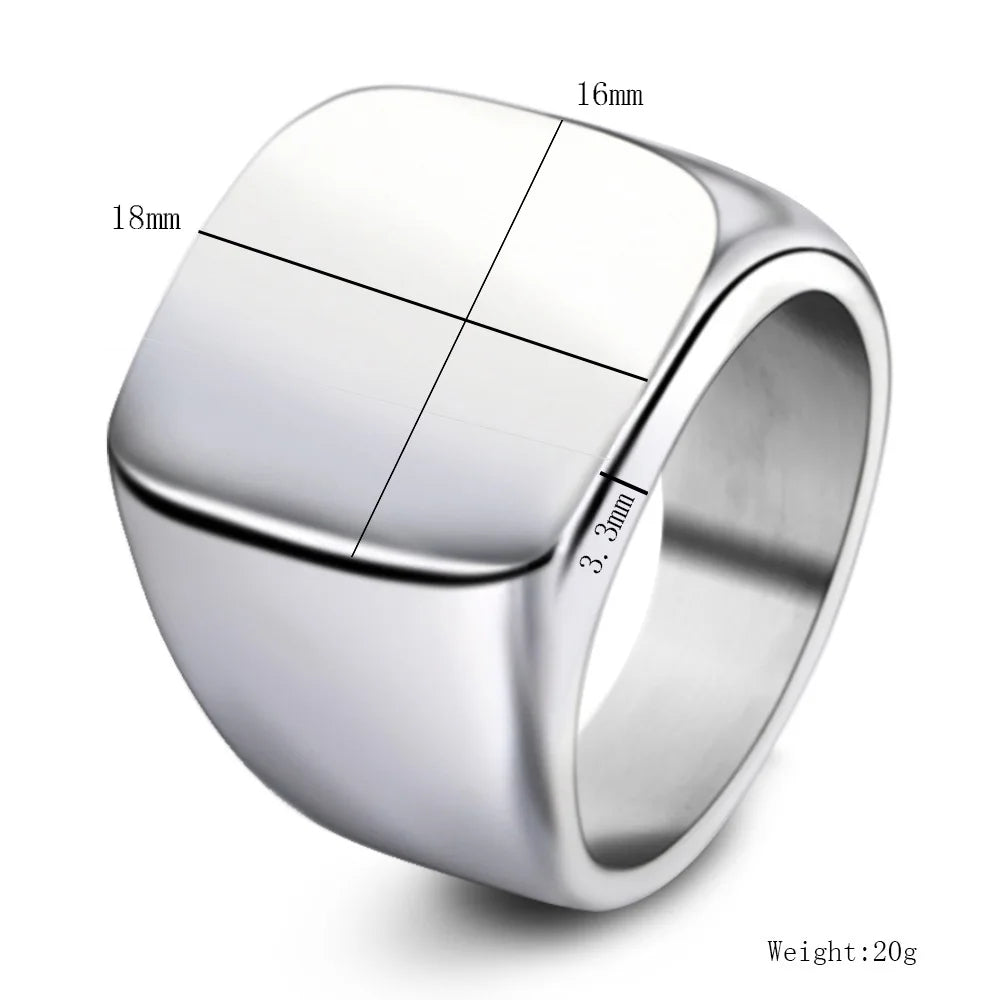 Anello Personalizzato Uomo | Square Engrave Nome & Foto