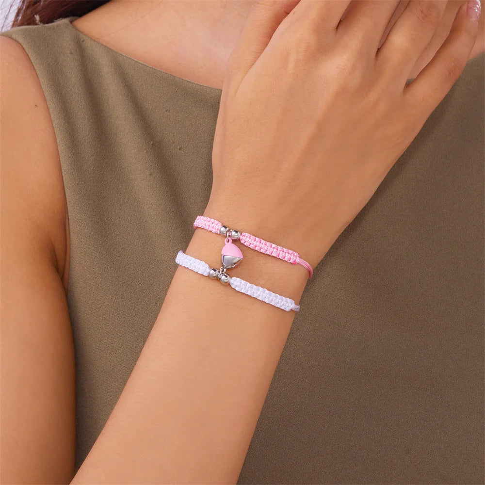 Bracciale di Coppia Magnetico – Cuore Intrecciato