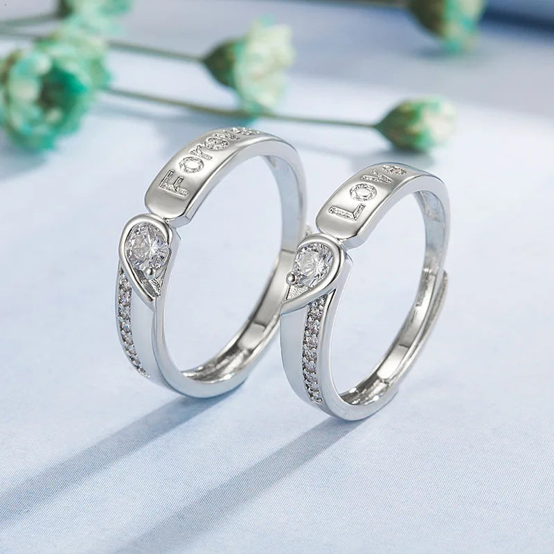 Anello Coppia Argento 925 | Zircone AAA & Eleganza Wedding