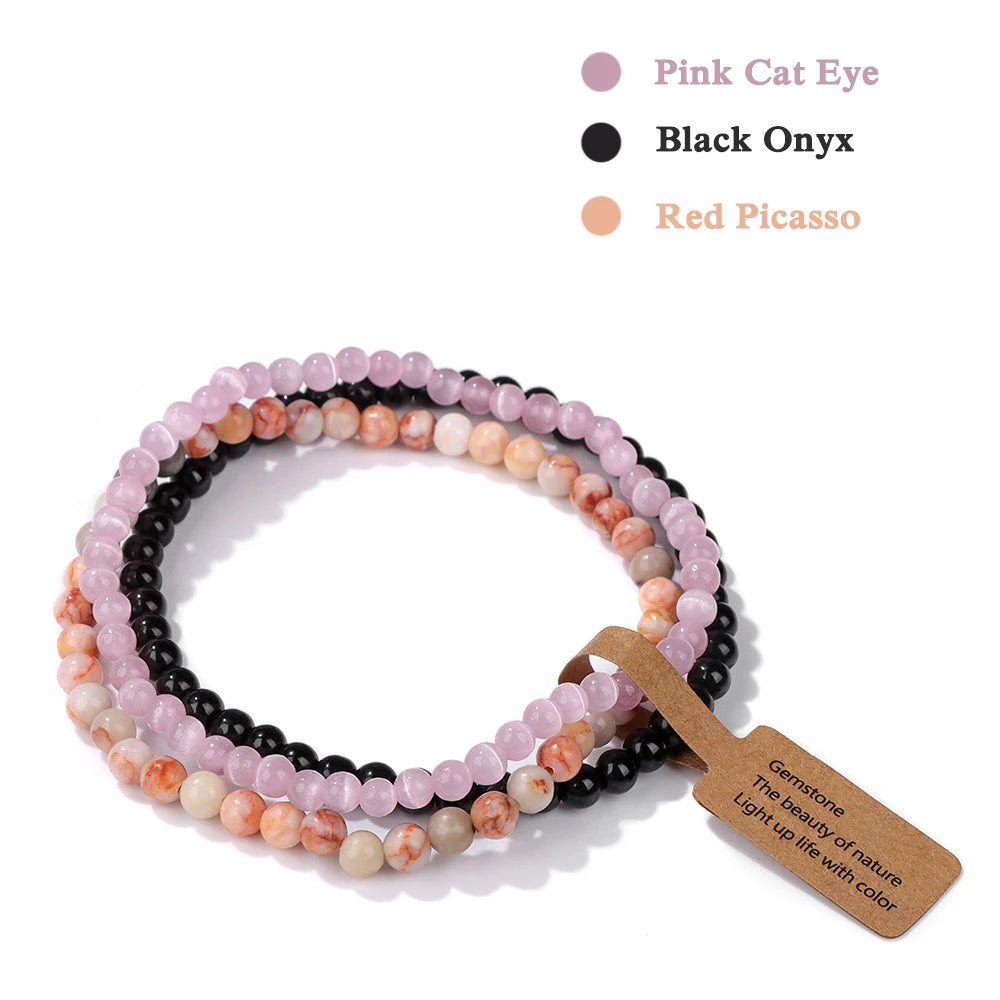 Set Bracciali Pietre Naturali Verdi – Moss Agate & Onyx 3 Pezzi