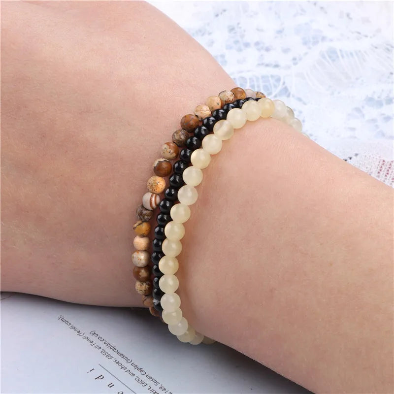 Bracciale di Coppia Distanza – Set 3 Pietre Naturali