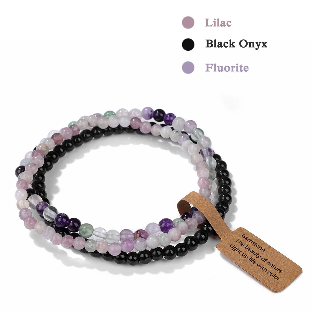 Set Bracciali Pietre Naturali Verdi – Moss Agate & Onyx 3 Pezzi