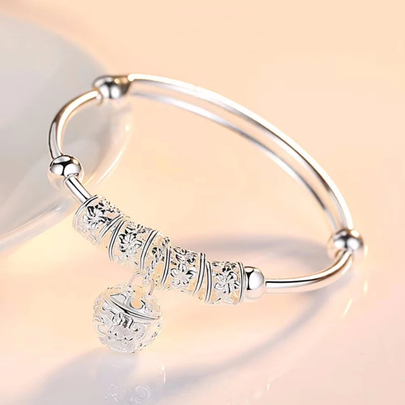 Bracciale in Argento 925 con Campanelli Cavi – Elegante, Regolabile, Perfetto per Regali Speciali