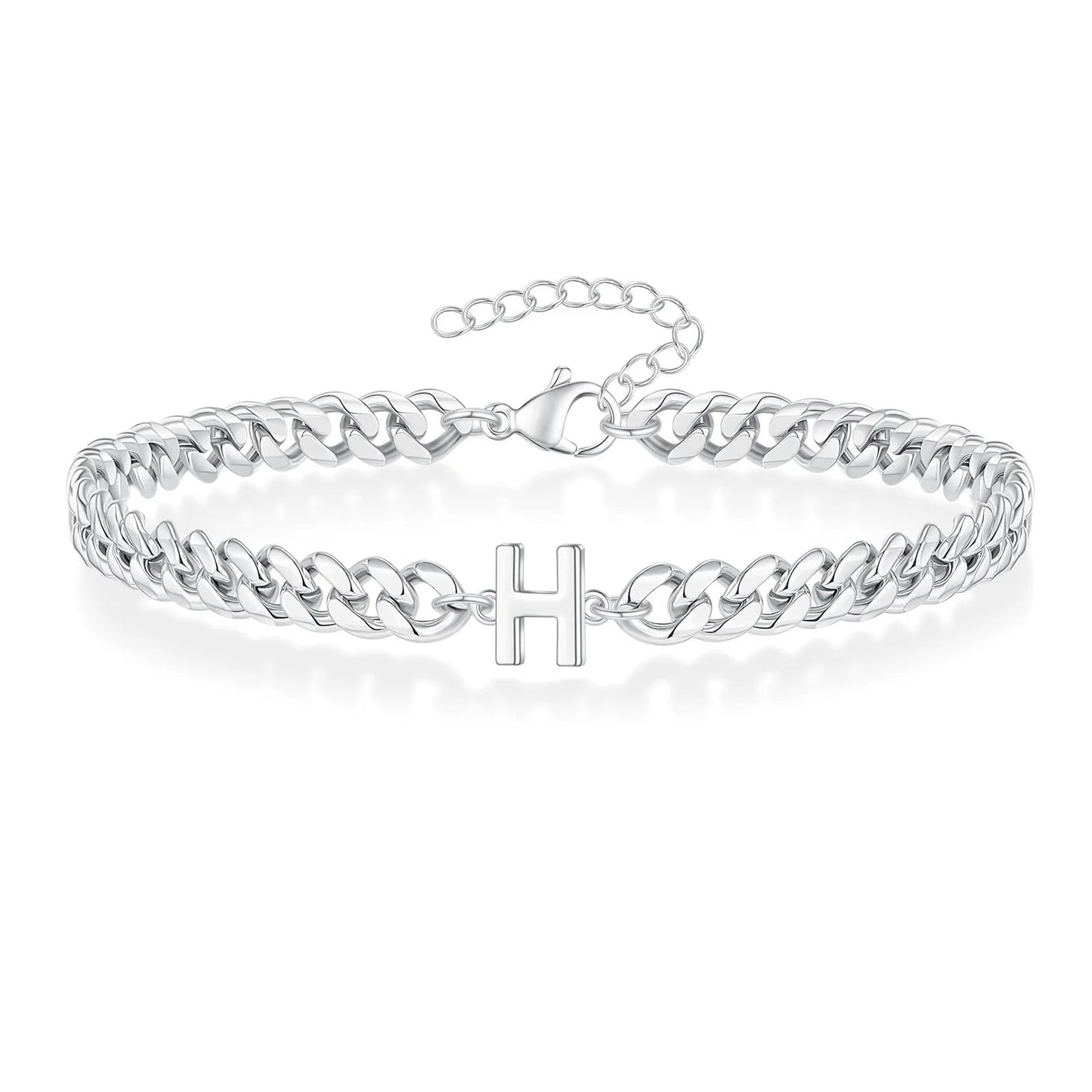 Bracciale Cuban Chain con Iniziale – Acciaio Inossidabile A-Z