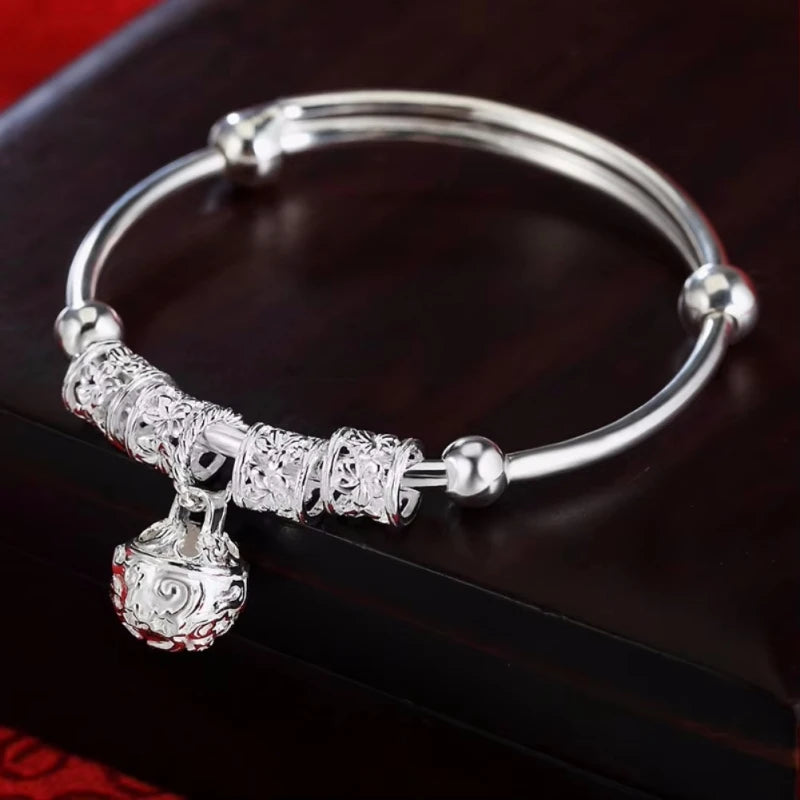 Bracciale in Argento 925 con Campanelli Cavi – Elegante, Regolabile, Perfetto per Regali Speciali