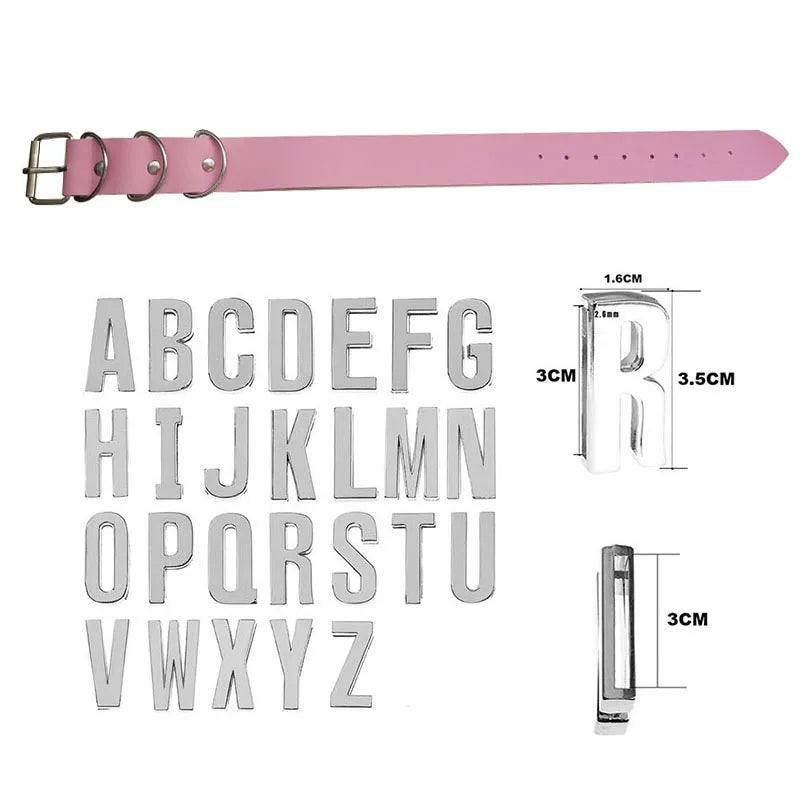 Choker Rosa Personalizzato in Pelle PU • Lettere Custom Name • Stile Punk Fashion | LoveDrop™ Italia