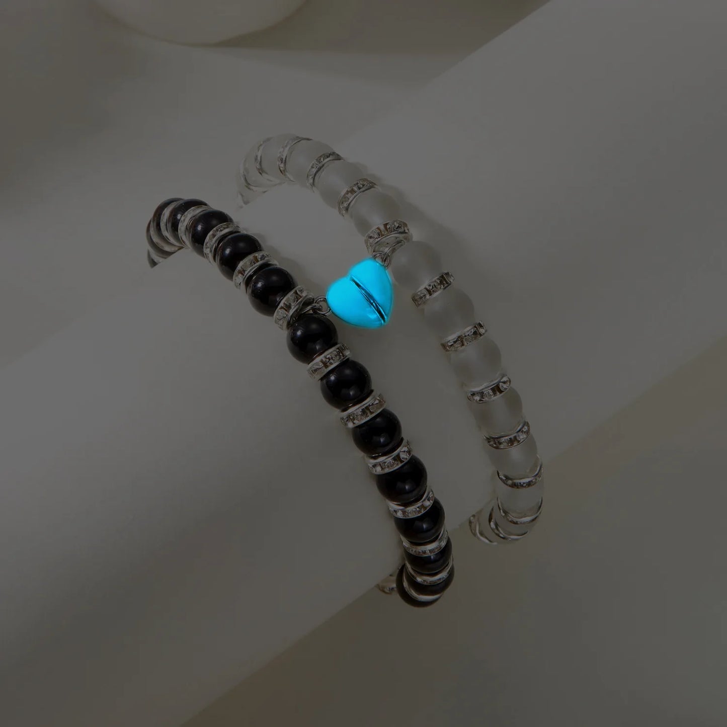 Bracciale di Coppia Magnetico Luminoso – Cuore che Brilla