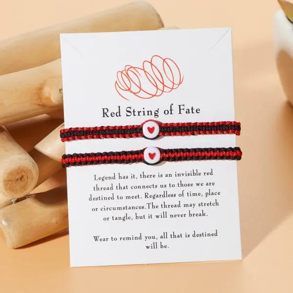 Bracciali Coppia Intrecciati – Cuore Romantico Bianco & Nero