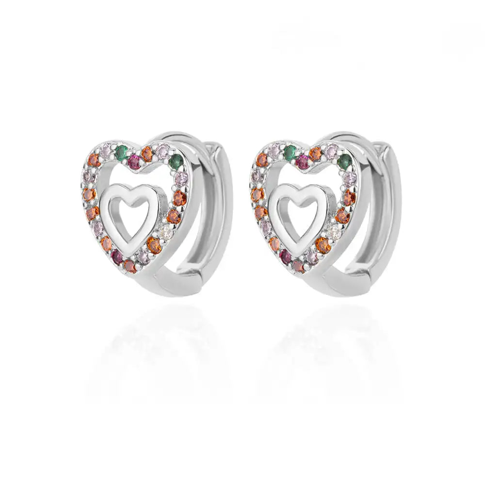 Orecchini Cuore Zircone Cavi in Acciaio Inossidabile Oro | Eleganti & Romantici