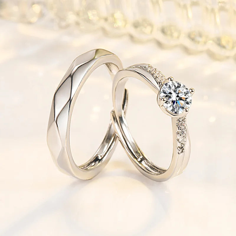 Anello Coppia Argento 925 | Zircone AAA & Eleganza Wedding