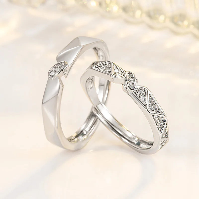 Anello Coppia Argento 925 | Zircone AAA & Eleganza Wedding